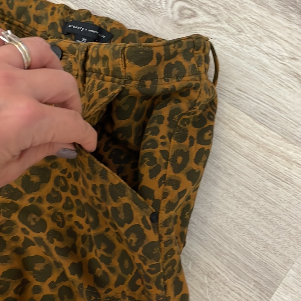 Sanctuary x Anthropologie Brown & Black Animal Print Stretchy Knit Pants Size XS - Picture 9 of 16